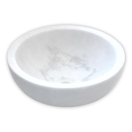 EDEN BATH Eden Bath EB-S003GW-H Small Vessel Sink Bowl; Honed White Marble EB_S003GW-H